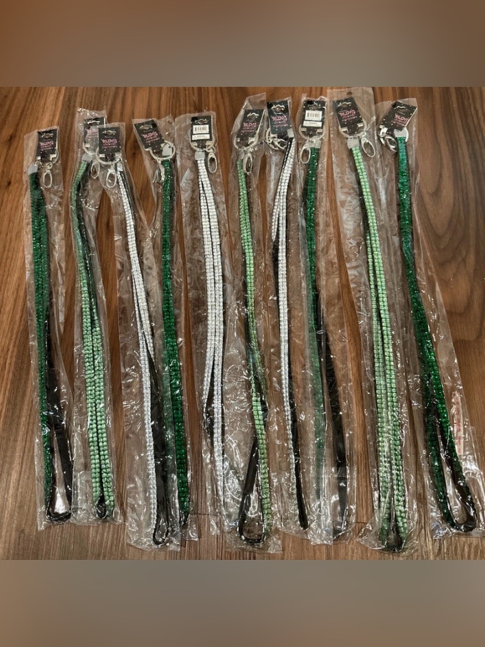 10 Crystal Beaded lanyard Keychain Identification holder VIP Bling badge holder